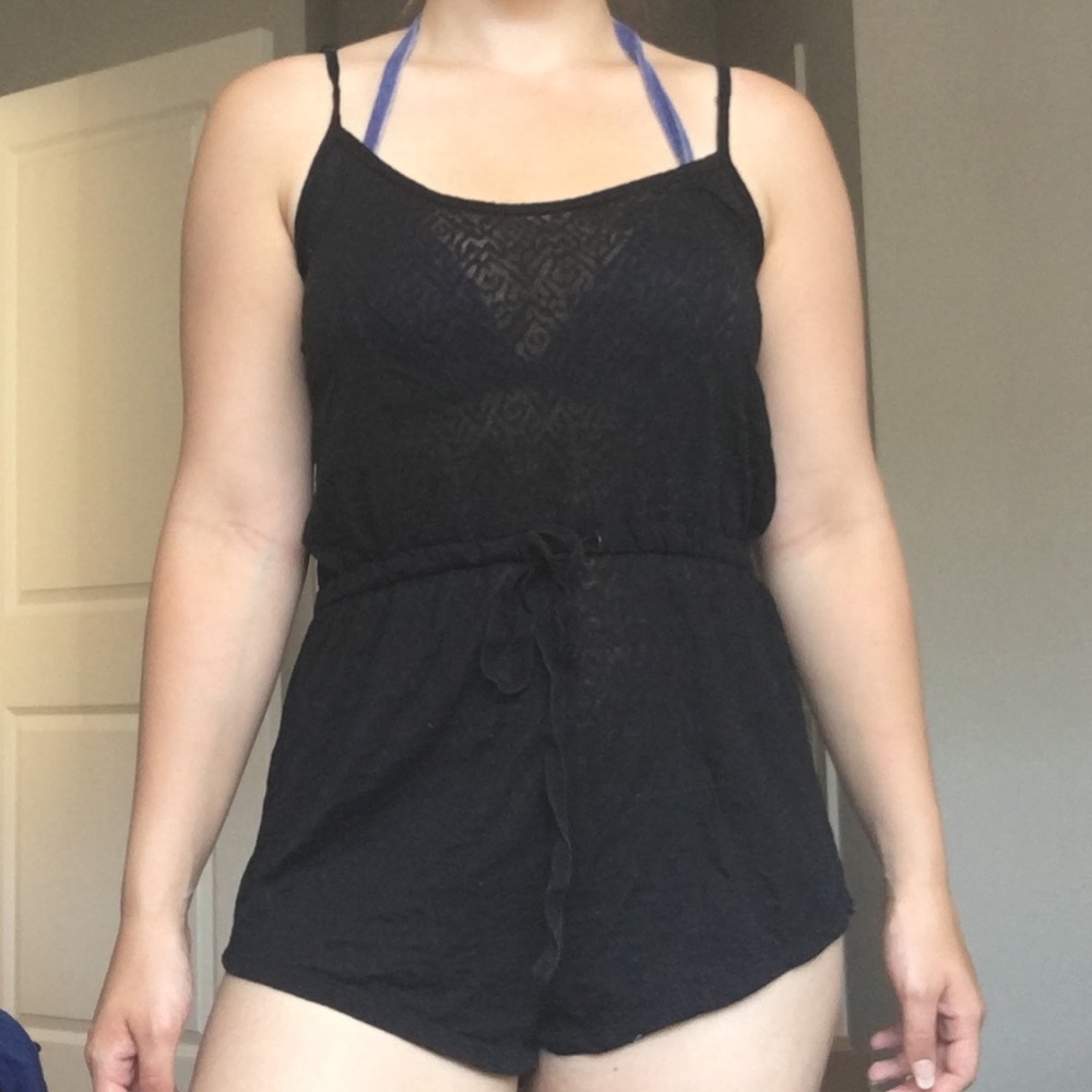 4/$25 | Sheer black romper (coverup/lounge…